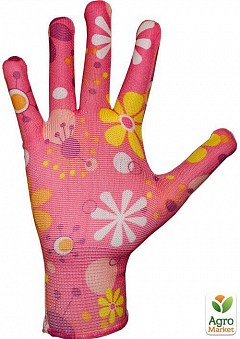 Тонкі літні робочі жіночі рукавички (рожеві) N-101