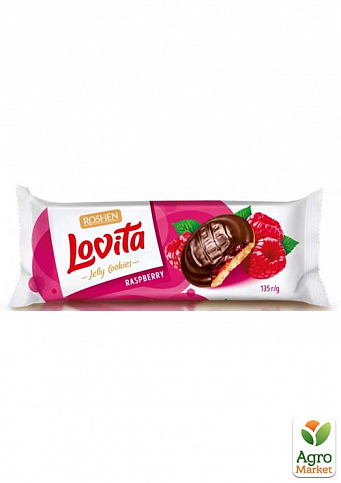 Печиво Jelly (малина) ККФ ТМ "Lovita" 135г упаковка 21шт - фото 2