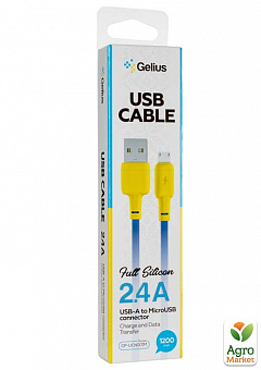 Кабель USB Gelius Full Silicon GP-UCN001M MicroUSB Yellow/Blue2