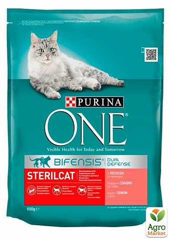 Сухой корм для стерилизованных кошек (с лососем и пшеницей) ТМ "Purina ONE" 800 г