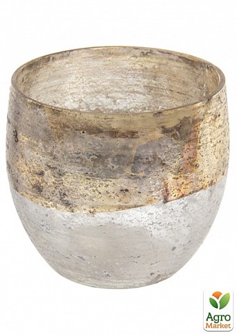 Скляний свічник декоративний 9x10см сірий