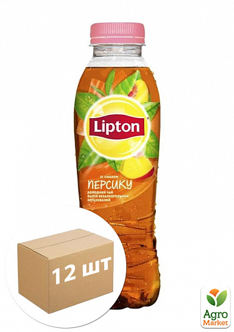 Чорний чай (Персик) ТМ "Lipton" 0,5 л упаковка 12шт