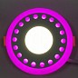 LED панель Lemanso LM547 "Крапочки" коло 12+6W рожева підсв. 1080Lm 4500K 85-265V (331657)