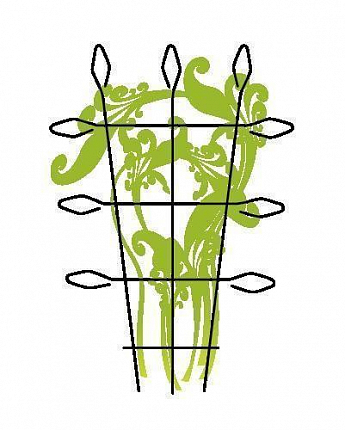 Шпалера для растений ТМ "ORANGERIE" тип W (зеленый цвет, высота 750 мм, ширина 330 мм, диаметр проволки 3 мм)