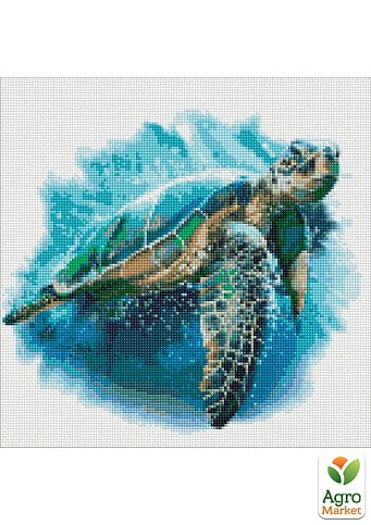 Алмазна мозаїка - Блакитна черепаха Ідейка AMO7430