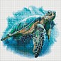 Алмазна мозаїка - Блакитна черепаха Ідейка AMO7430
