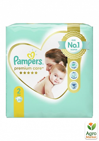 PAMPERS Детские подгузники Premium Care Размер 2 Mini (4-8 кг) Микро Упаковка 23 шт