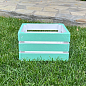 Ящик декоративный деревянный для хранения и цветов "Джусино" д. 22см, ш. 20см, в. 13см. (бирюзовый)