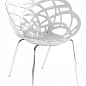 Кресло Papatya Flora-ML матовое белое сиденье, ножки хром (2951)