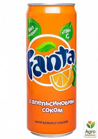 Газированный напиток (железная банка) ТМ "Fanta" 0,33л упаковка 12шт - фото 2