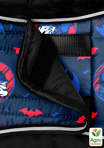 Курточка-накидка для собак WAUDOG Clothes, рисунок "Бэтмен голубовато-красный", L, А 41 см, B 58-70 см, С 42-52 см (505-4003) - фото 3