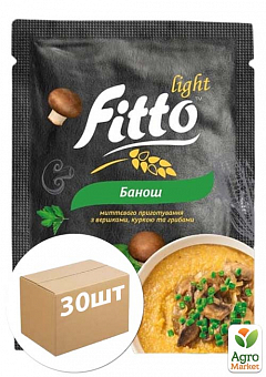 Банош швидкого приготування з вершками, куркою та грибами ТМ "Fitto light" 40г упаковка 30 шт1
