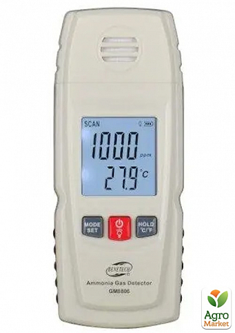 Газоанализатор аммиака NH3+термометр (0-100 ppm, 0-50°C),  BENETECH GM8806