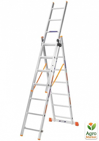 Лестница алюминиевая 3-х секционная BLUETOOLS (3х7 ступеней) (160-9307) - фото 2