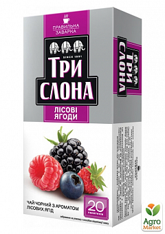 Чай черный (Лесная ягода) цейлонский ТМ "Три Слона" пачка 20 ф/п*1,3г2