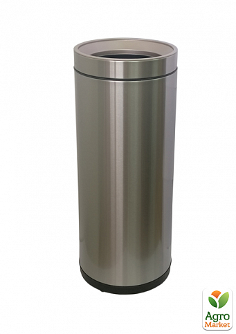 Ведро для мусора JAH 25 л круглое серебряный металлик без крышки и внутреннего ведра (6339)