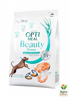 Сухой беззерновой полнорационный корм для взрослых собак Optimeal Beauty Fitness на основе морепродуктов 10 кг (3673850)2