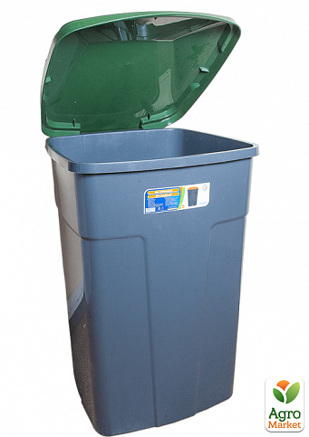 Бак мусорный 90л зелено-серый (3326) - фото 2
