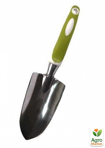 Лопатка садовая, широкая металлическая, с прорезиненной рукояткой ТМ "Оазис" № 3902А