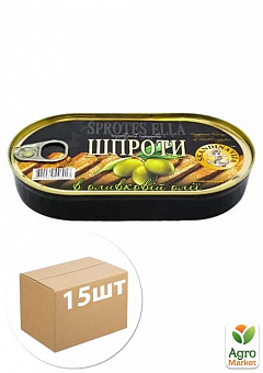 Шпроты в оливковом масле "Skandinavija" 190г упаковка 15шт 1