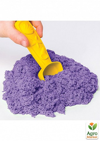 Набір піску для дитячої творчості - KINETIC SAND ЗАМОК З ПІСКУ (фіолетовий,454 г, формочки, лоток) - фото 4