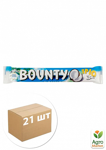Батончик шоколадний Bounty Trio 85 г упаковка 21 шт