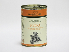 Корм консервированный Хубертус Гольд консервы для щенков Курица, картофель и морковь  400 г (1131990)1
