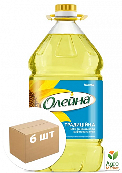 Масло подсолнечное "Олейна" 3л упаковка 6шт14