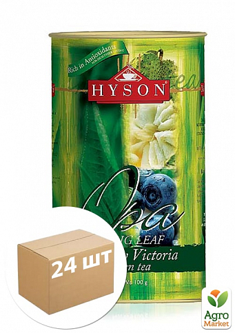 Чай зелений (Вікторія) чорниця ТМ "Хайсон" 100г упаковка 24шт