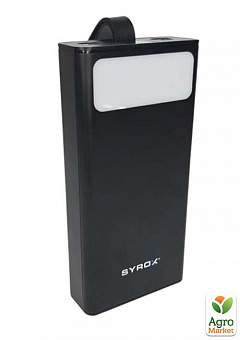 ПаверБанк Power Bank Syrox 30000 mAh PB115 Black универсальная батарея  с дисплеем и фонариком2