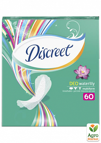 DISCREET Щоденні гігієнічні прокладки Deo Water Lily Trio 60шт