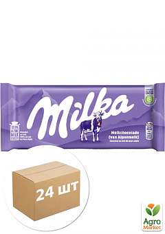 Шоколад без добавок ТМ "Milka" 90г упаковка 24шт2