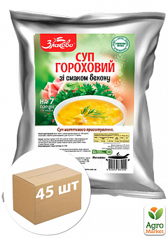 Суп гороховый со вкусом бекона ТМ"Злаково" 180 г упаковка 45 шт2