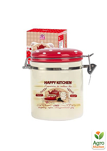 Емкость для сыпучих продуктов 0,5л `Happy Kitchen` (h-10см, d-9,5см) (630-11)