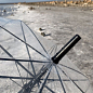 Прозрачный зонт-трость, полуавтомат с черной ручкой Качество Люкс SKL11-276461