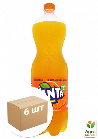Газований напій (ПЕТ) ТМ "Fanta" Orange 1.5л упаковка 6 шт
