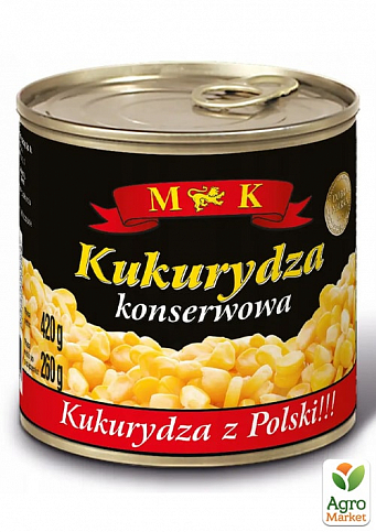 Кукуруза консервована ТМ"MK" 220/400г (Польша) упаковка 10шт  - фото 2