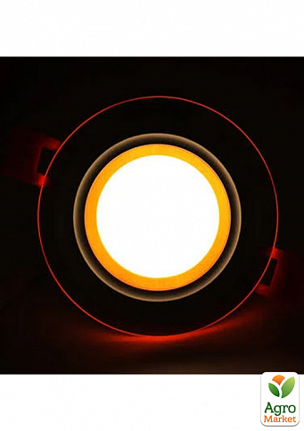 LED панель Lemanso LM1037 Сяйво 9W 720Lm 4500K + оранж. 85-265V / круг + стекло (336108)