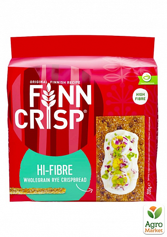 Сухарики житні Hi-Fibre (з висівками) ТМ "Finn Crisp" 200г упаковка 12шт - фото 2