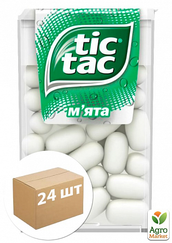 Драже зі смаком м'яти Tiс-Tac 49г упаковка 24шт