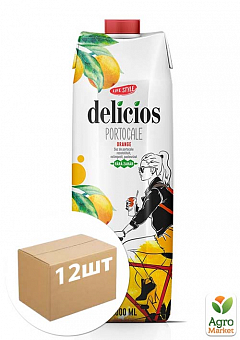 Сок Апельсиновый ТМ "Delicios" 1л упаковка 12 шт1