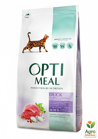 Сухий корм для дорослих кішок Optimeal зі смаком качки 4 кг (2822260)