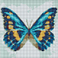 Алмазная мозаика без подрамника - Голубая бабочка с голограммными стразами (AB) AMC7679