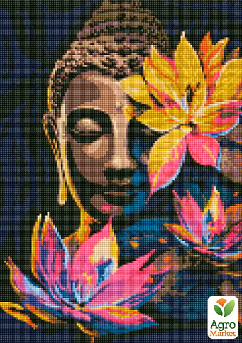 Алмазна мозаїка - Будда з лотосами AMO7799