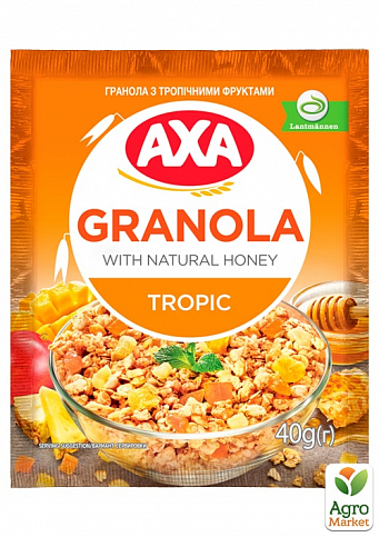 Мюслі "Granola" з тропічними фруктами ТМ "AXA" 40г упаковка 20шт - фото 2
