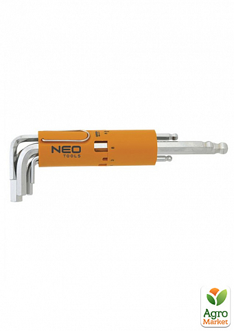 Ключи шестигранные длинные, шаровидные наконечники 2.5-10 мм, набор 8 шт. ТМ NEO Арт.09-523