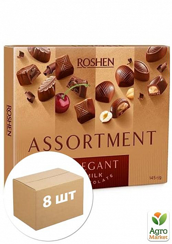 Цукерки Assortment (milk) ПКФ у коробці ТМ "Roshen" 145г упаковка 8 шт