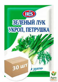 Приправа смесь трав лук, укроп, петрушка ТМ "IRIS" 10г упаковка 30шт1