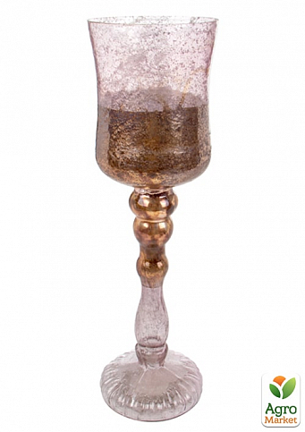 Скляний Свічник Декоративний 38X11См Рожевий (876-073)