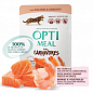 Вологий беззерновий корм для котів Optimeal з лососем і креветками в соусі 85 г (2891250)